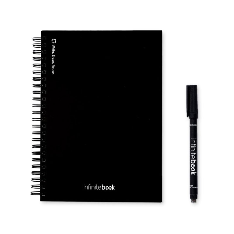KIT DE DÉMARRAGE INFINITEBOOK A5 Kit comprenant un « Infinitebook », un kit de nettoyage, un marqueur et un support pour marqueur