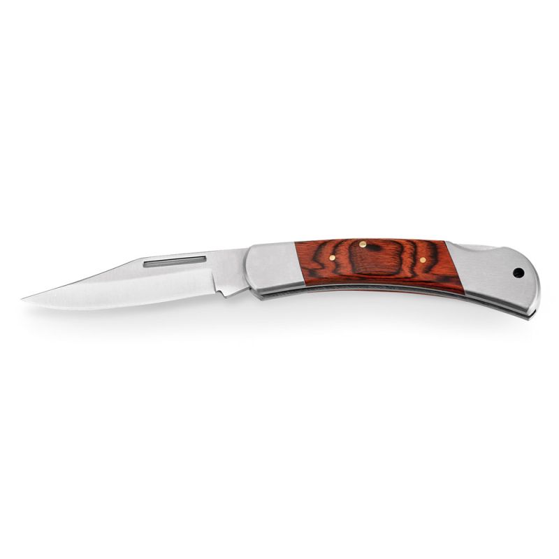 FALCON II Couteau pliant en acier inoxydable et bois