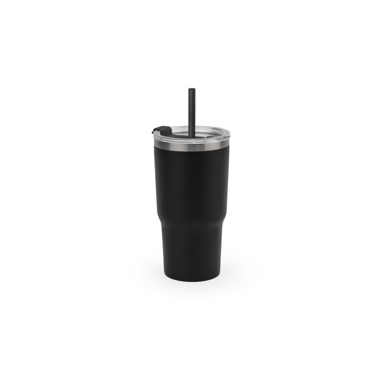 JOYNER S Gobelet de voyage compact en acier inoxydable (91 % recyclé) à double paroi isolée sous vide avec finition mate 600 mL