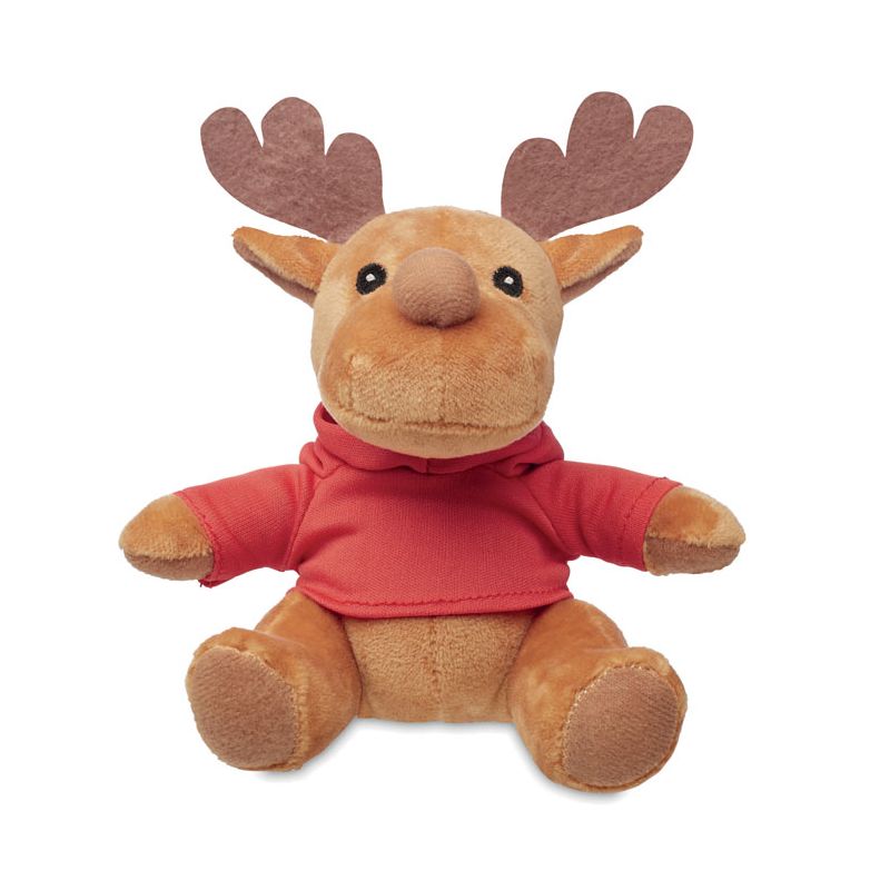 Renne en peluche avec capuche
