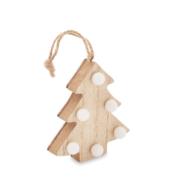 Sapin de Noël en bois avec lumières