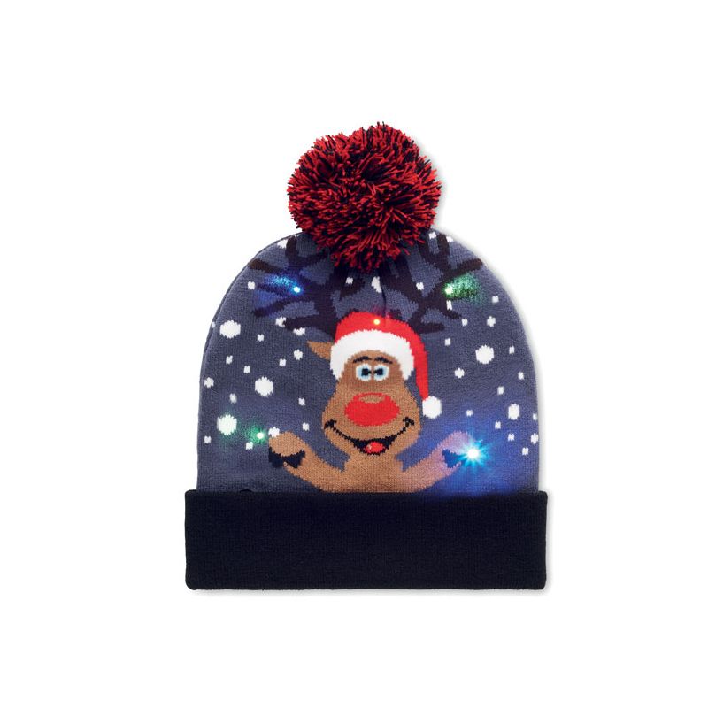 Bonnet de Noël en maille avec LED