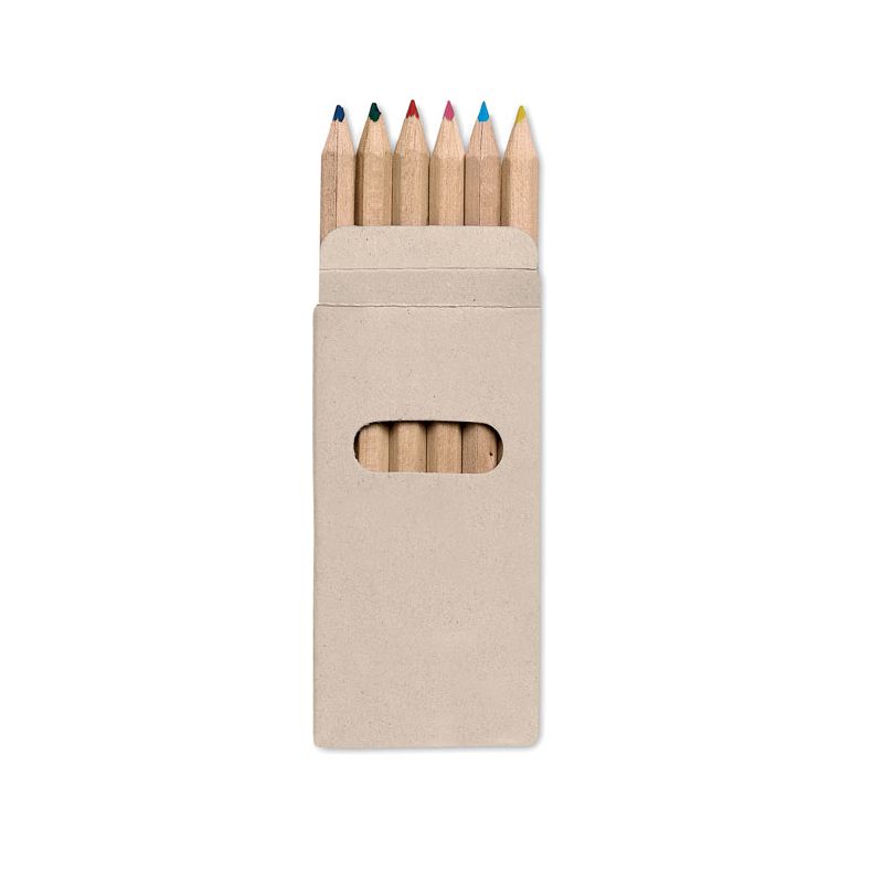 6 crayons de couleur en boîte