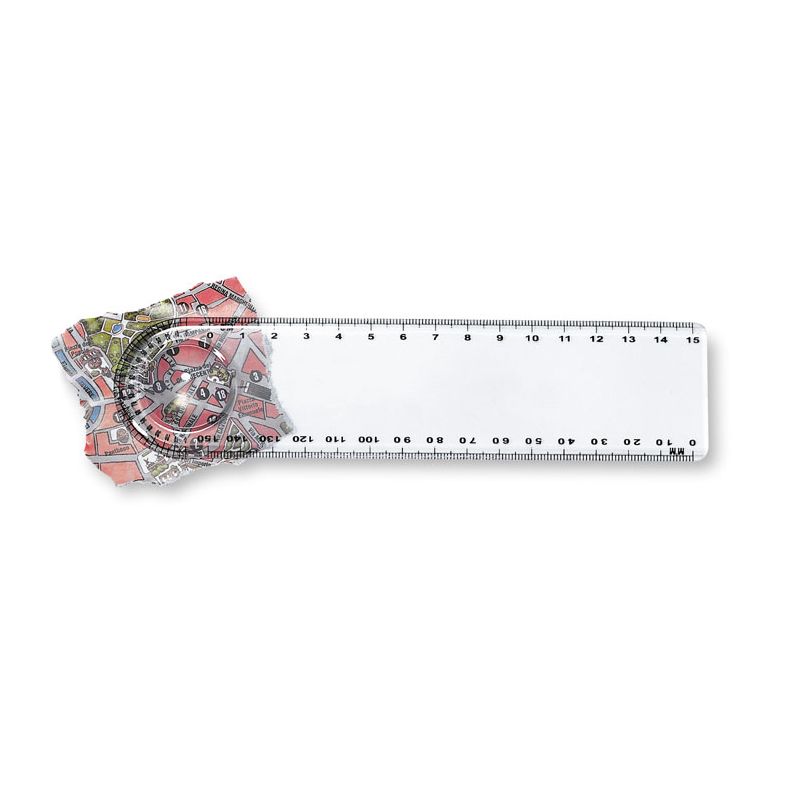 Règle avec loupe et rapporteur