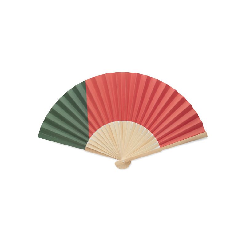 Éventail en bambou motif drapeau