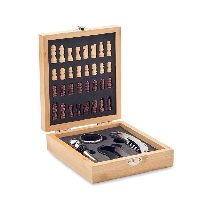 Set de vin avec plateau d’échecs