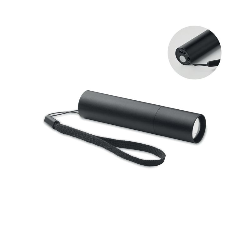 Lampe torche rechargeable en aluminium
