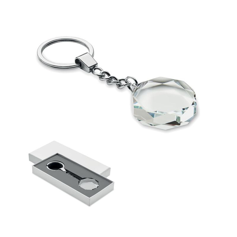 Porte-clés rond en verre