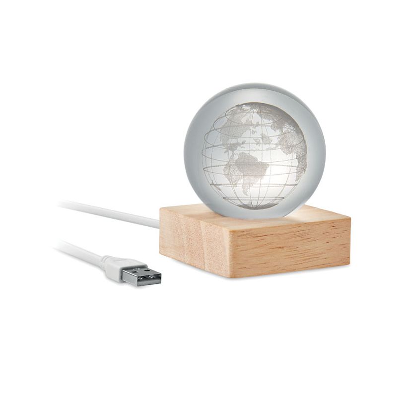 Boule en verre avec globe LED