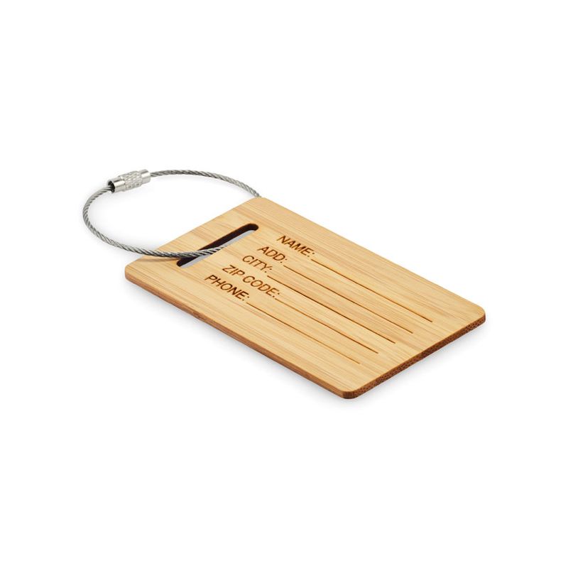Étiquette de bagage en bambou