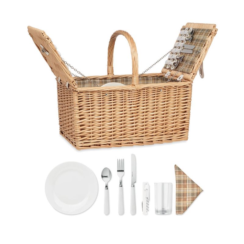 Panier pique-nique en osier 4 personnes.