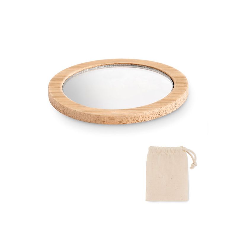 Miroir de maquillage en bambou