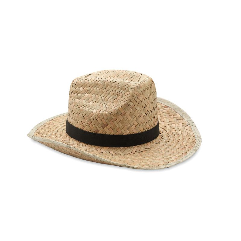 Chapeau de cow-boy en paille naturelle
