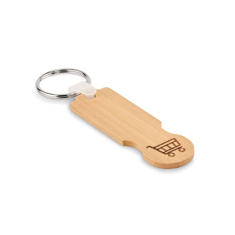 Porte-clés bambou jeton euro