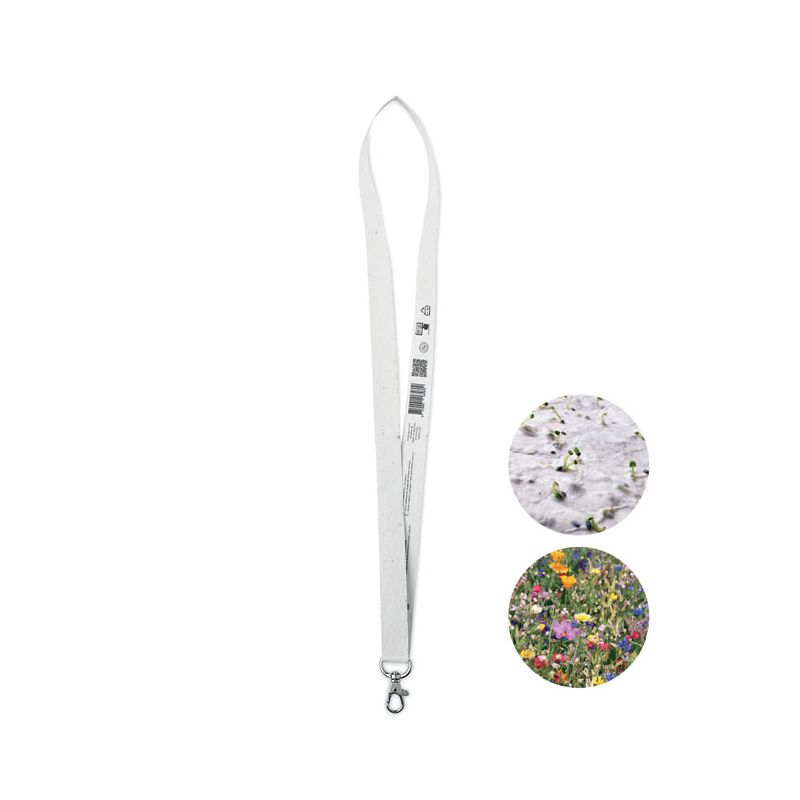 Lanière porte-badge en papier ensemencé