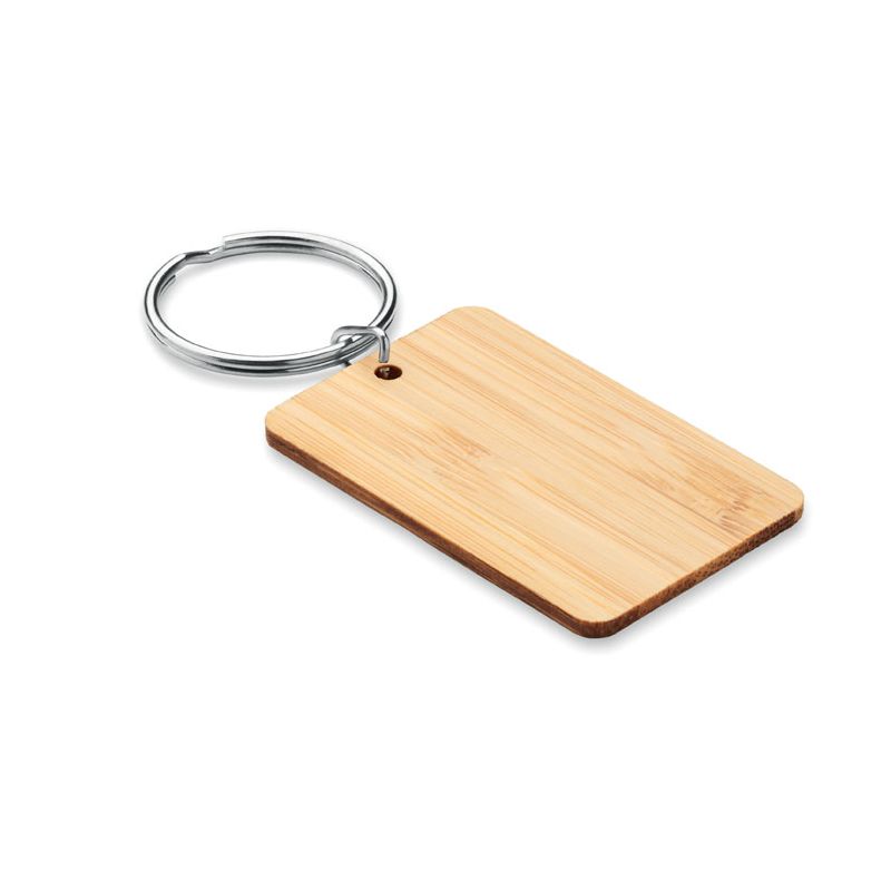 Porte-clés rectangulaire en bambou