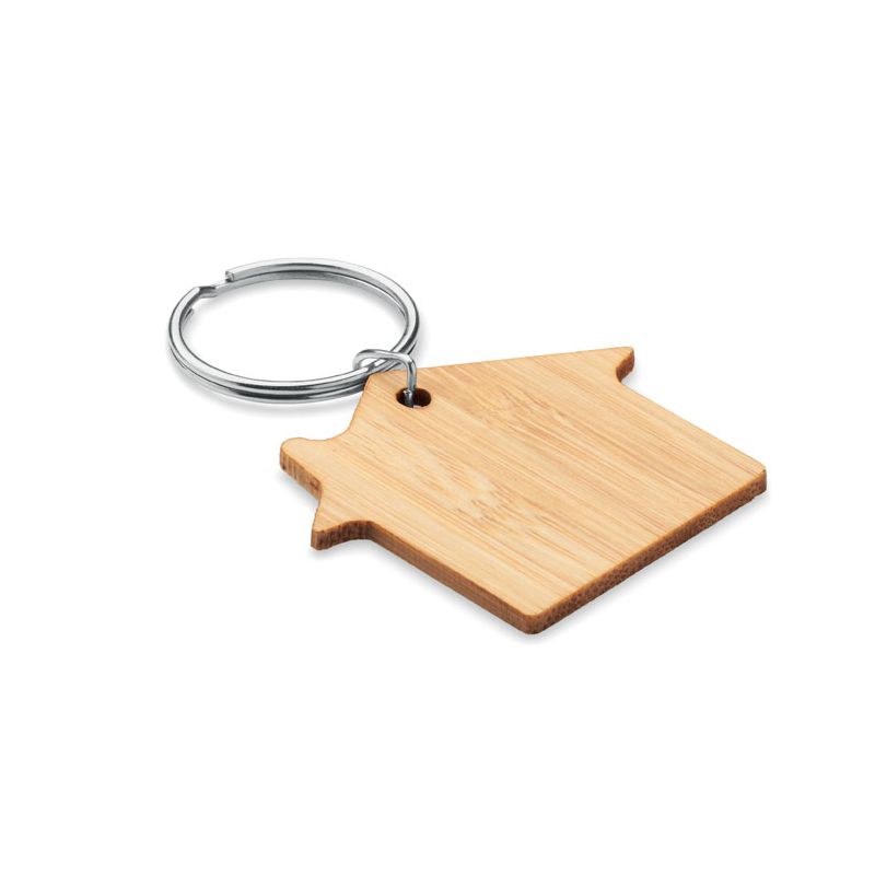 Porte-clés de maison en bambou