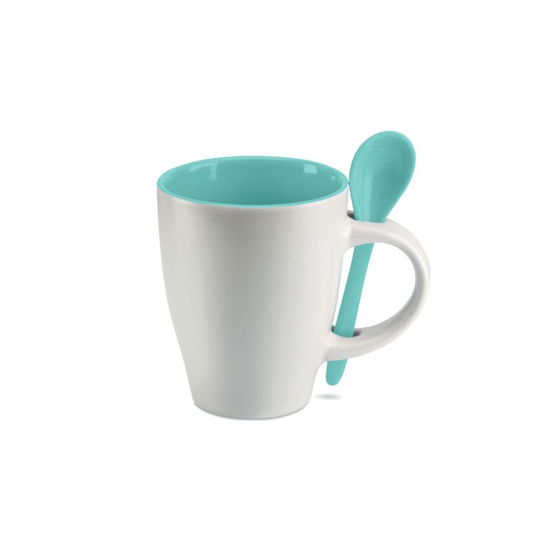 Mug bicolore avec cuillère 250 ml