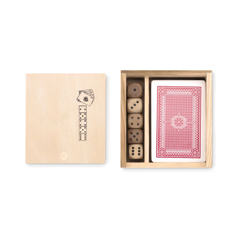 Set de cartes et dés en boîte