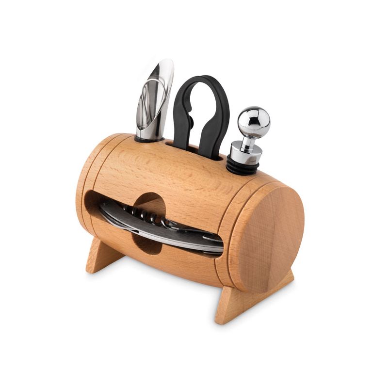 Set vin et support en bois