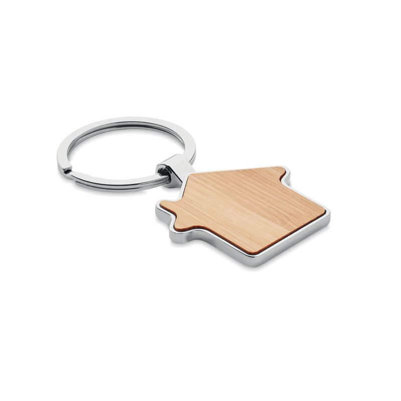 Porte-clés en métal et bambou