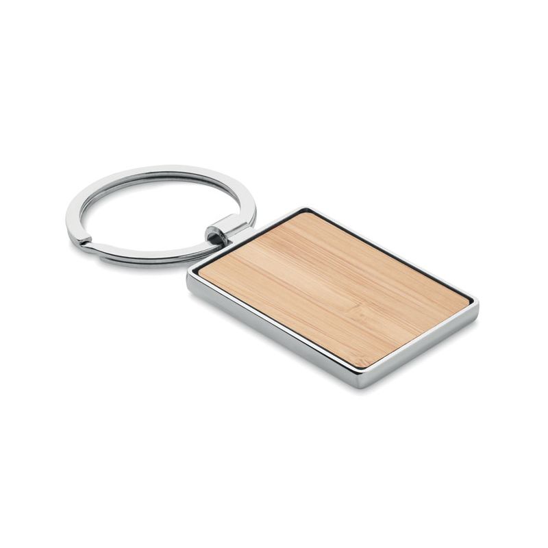 Porte-clés rectangulaire en bambou