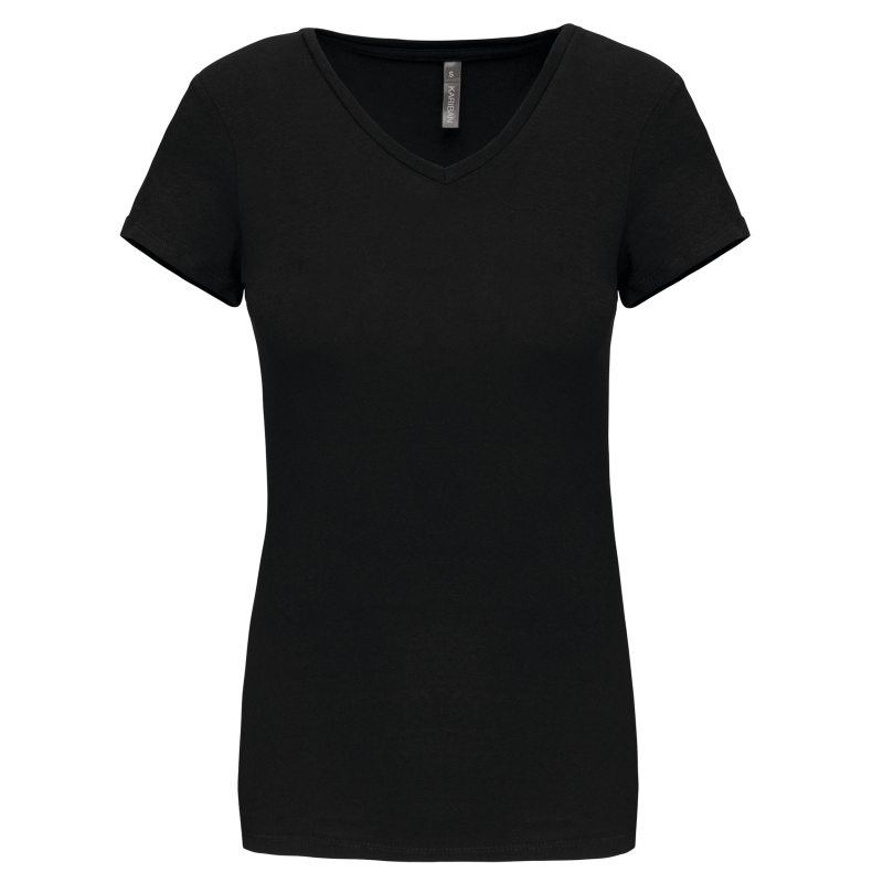 T-shirt femme à col en V manches courtes