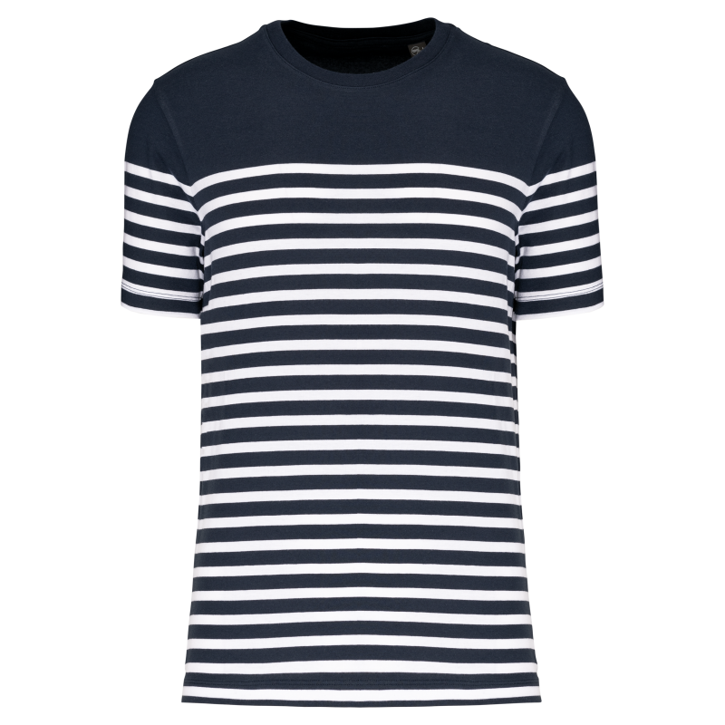 T-shirt style marin biologique à col rond pour homme