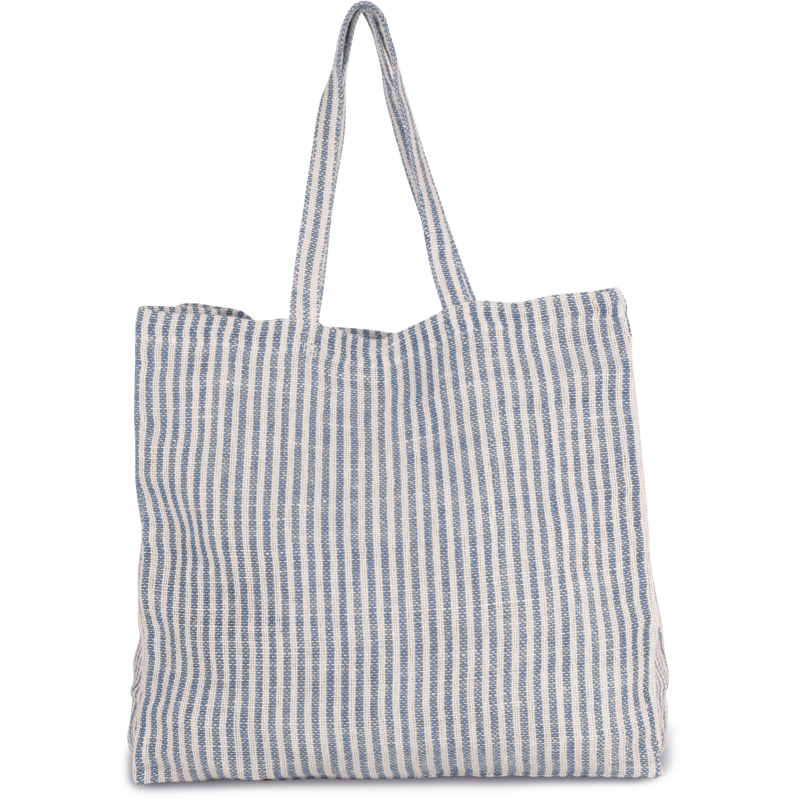 Sac de courses à rayures en jute