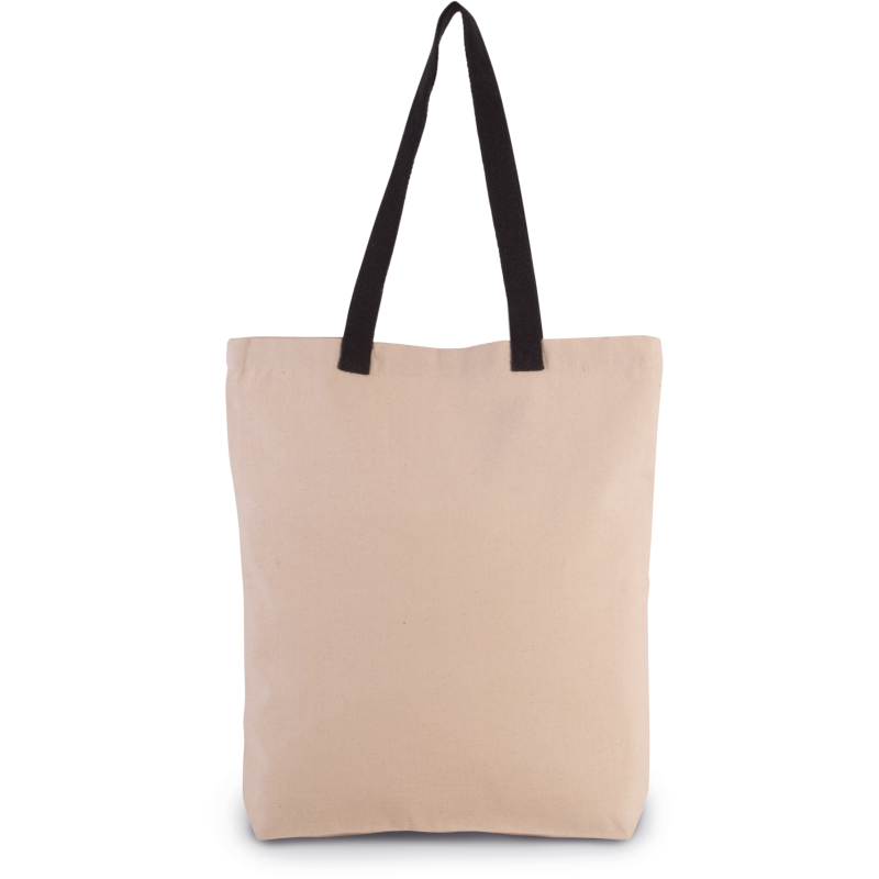 Sac cabas avec soufflet et anses contrastées