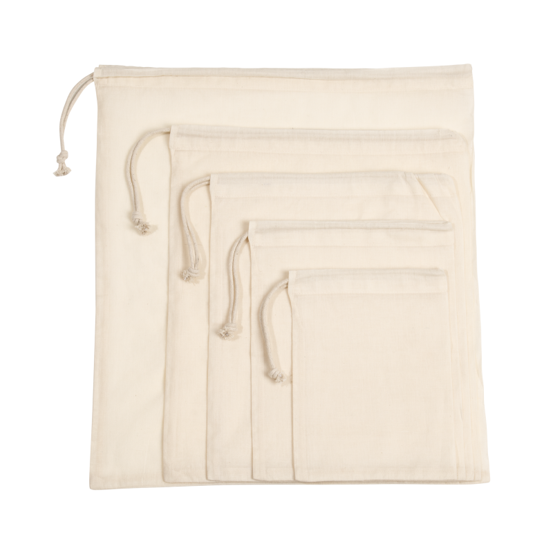 Sac avec cordon de serrage en coton biologique