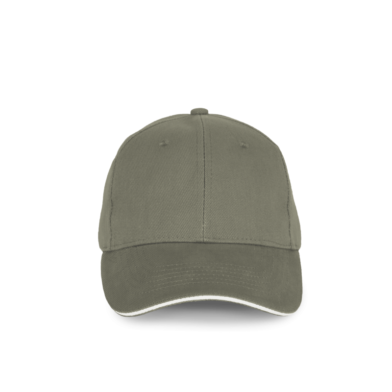 Casquette en coton biologique avec sandwich contrasté 6 panneaux
