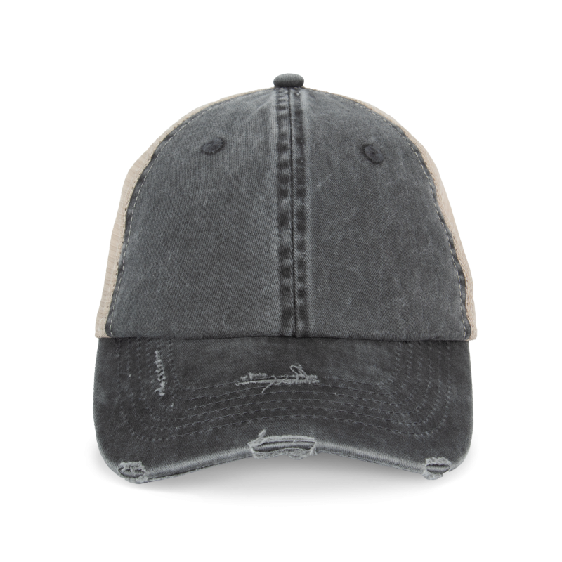 Casquette trucker éco-responsable effet déchiré unisexe