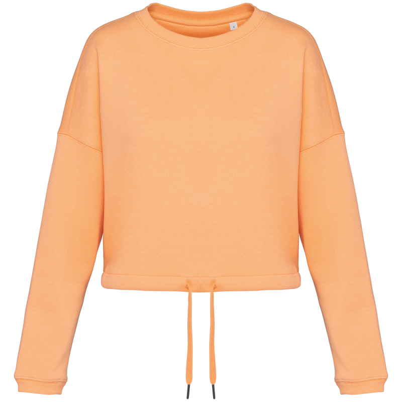 Sweat-shirt éco-responsable à col rond oversize crop pour femme