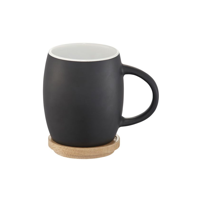 Mug en céramique avec couvercle en bois 