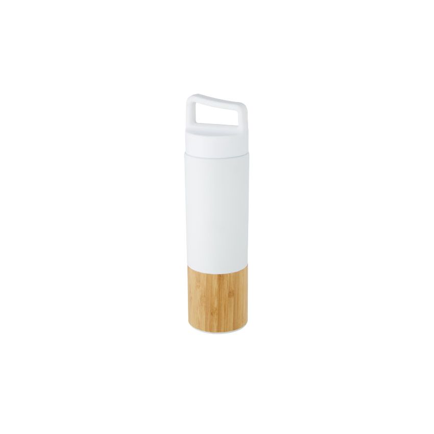 Bouteille isolée sous vide en cuivre de 540 ml en acier inoxydable avec paroi extérieure en bambou « Torne »