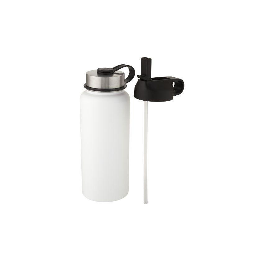 Gourde isotherme en cuivre de 1 L avec isolation sous vide et 2 bouchons 