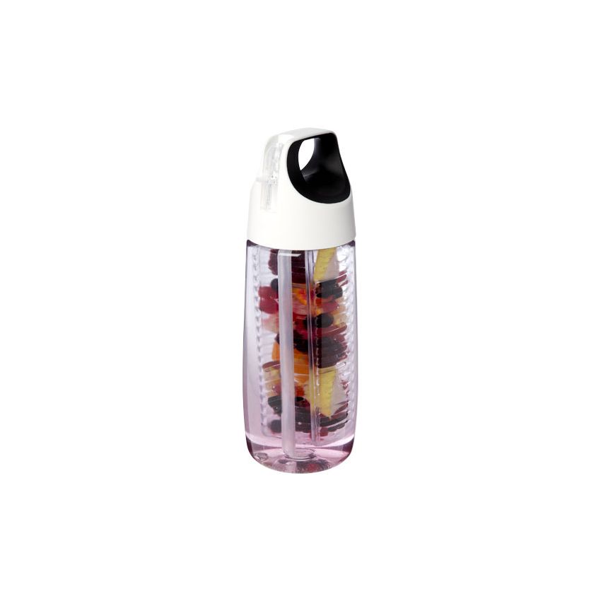 Gourde sportive en plastique recyclé avec couvercle articulé et infuseur 700 ml 