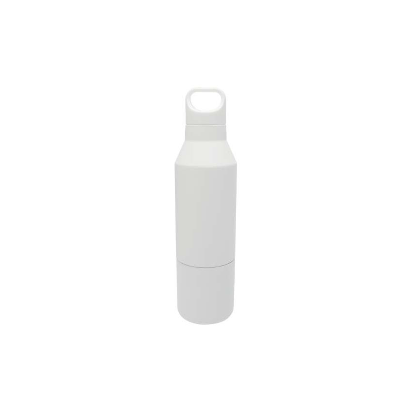Bouteille isotherme en acier inoxydable recyclé certifié RCS de 600 ml avec gobelet de 300 ml