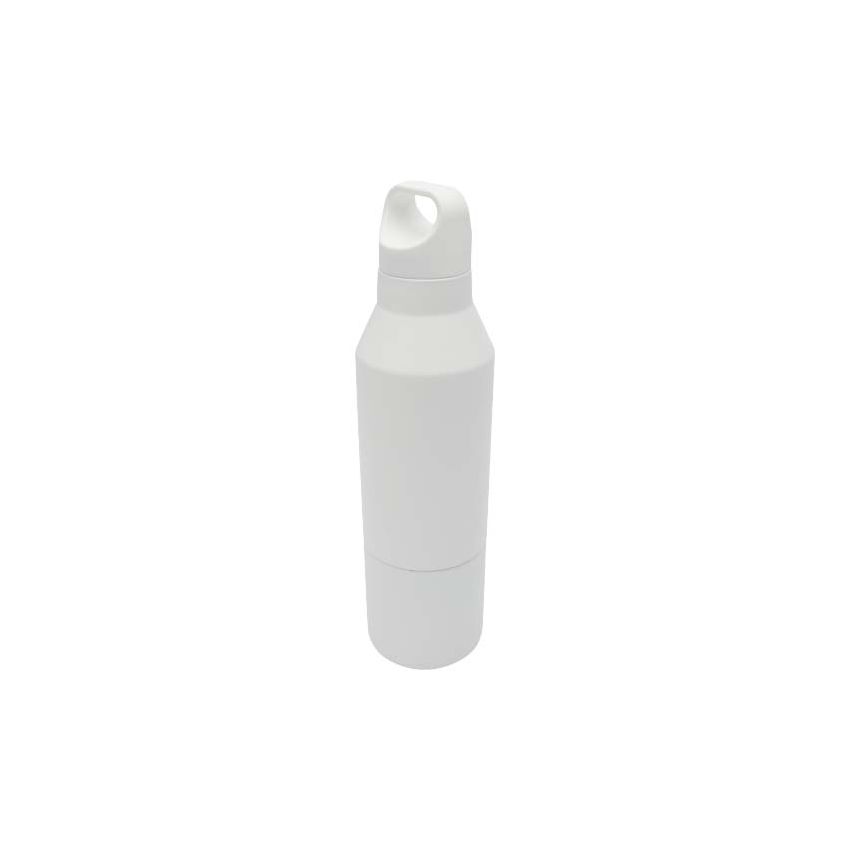 Bouteille isotherme en acier inoxydable recyclé certifié RCS de 600 ml avec gobelet de 300 ml
