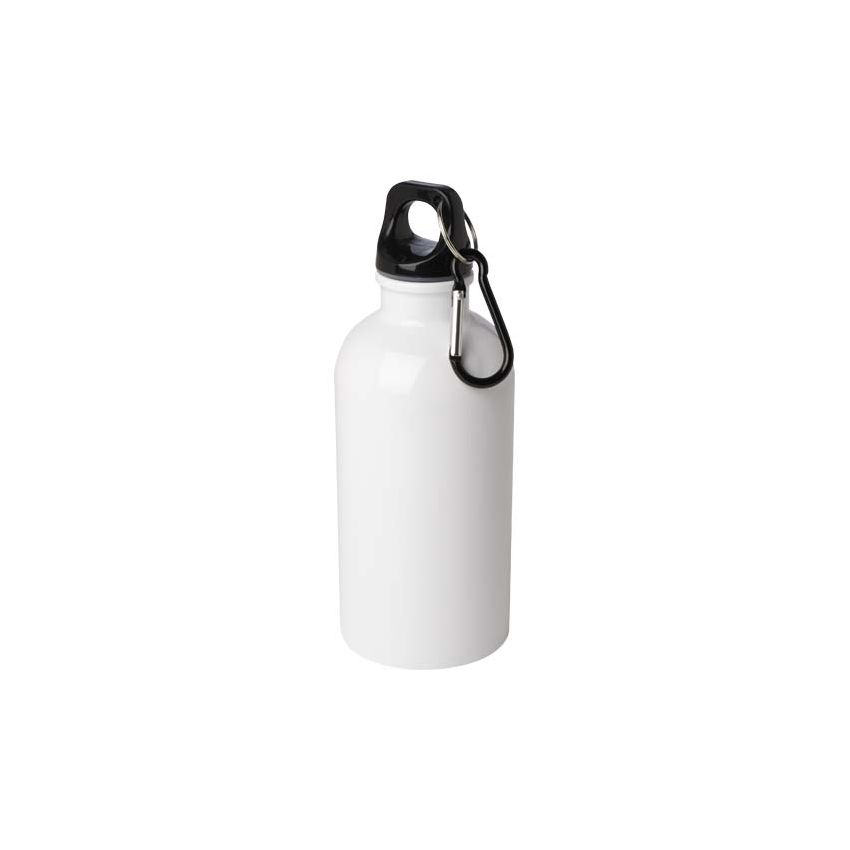 Gourde en acier inoxydable à simple paroi de 400 ml certifiée RCS avec mousqueton 