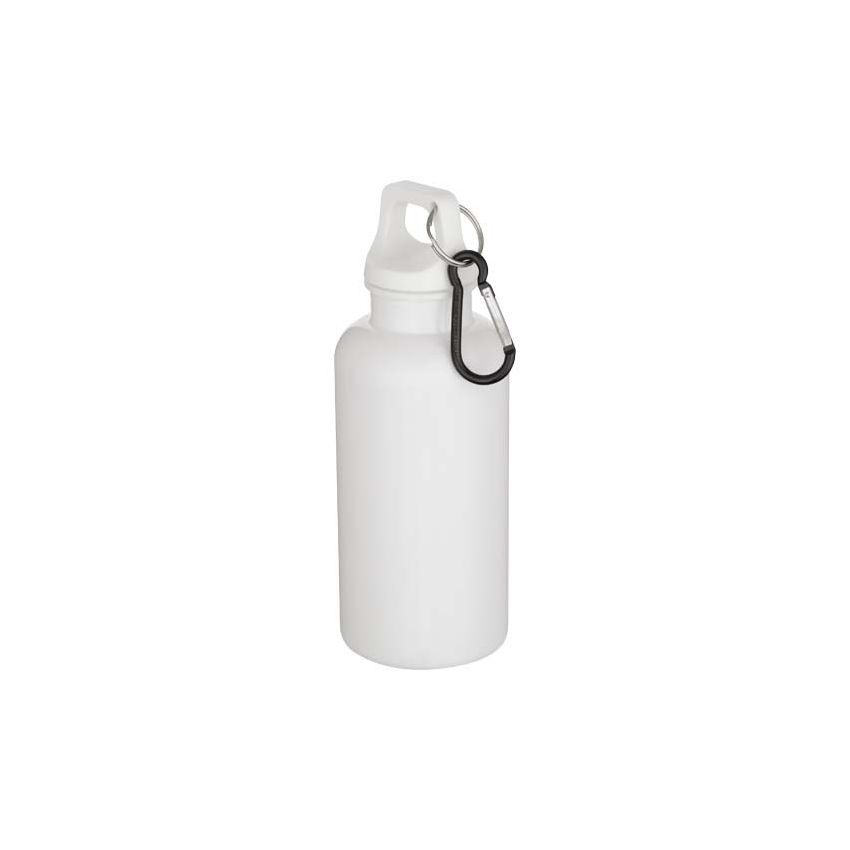 Gourde en plastique recyclé RCS Oregon 400 ml, couleur unie, avec mousqueton