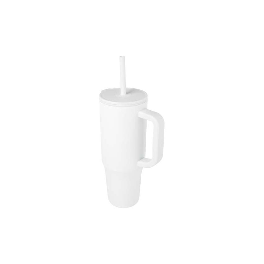 Gobelet isotherme de 900 ml certifié RCS avec paille en silicone « Brady »