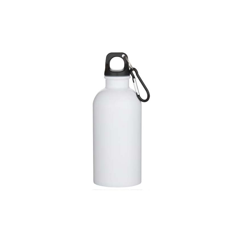 Gourde en acier inoxydable certifiée RCS à simple paroi de 400 ml pour sublimation avec mousqueton 
