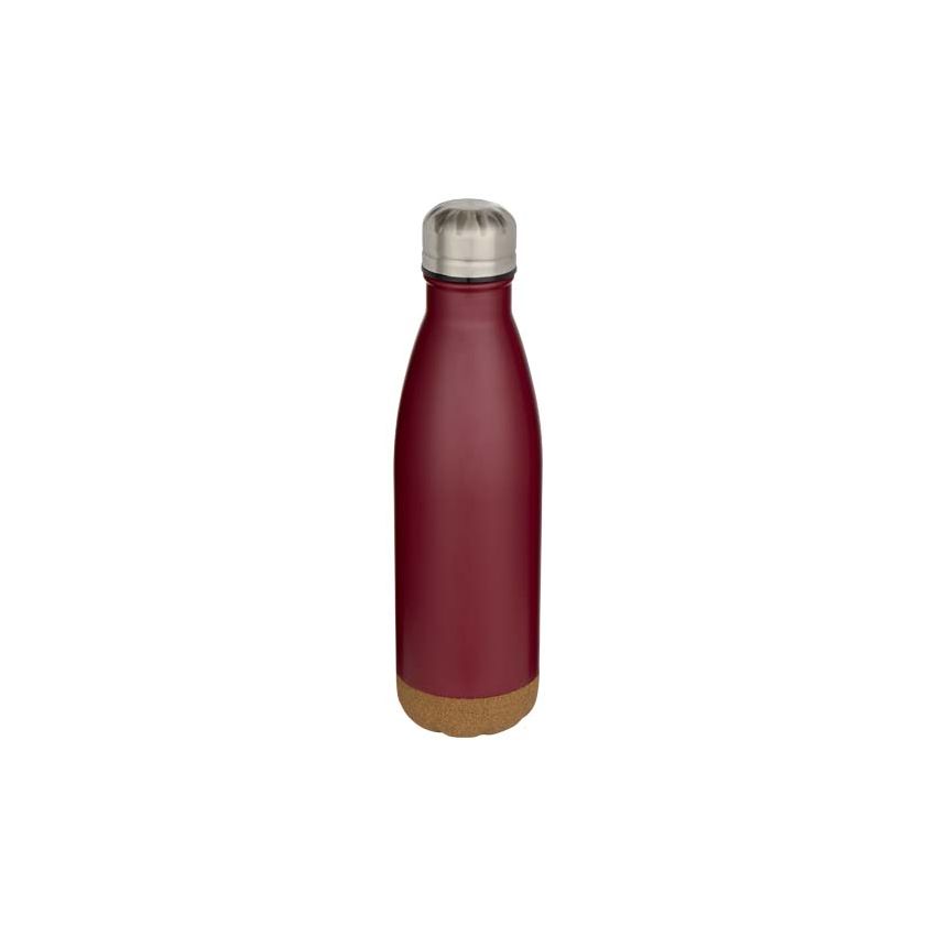 Bouteille d'eau en acier inoxydable isotherme à double paroi de 500 ml avec détails en liège 