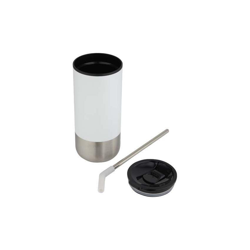 Gobelet isolé recyclé RCS de 480 ml avec paille 