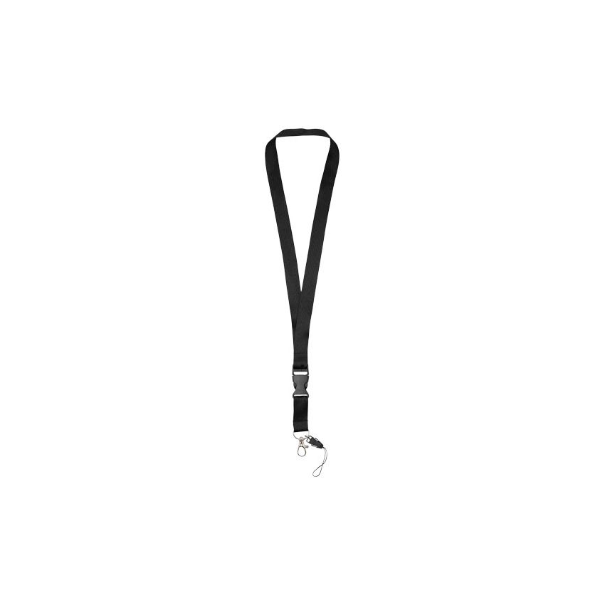 Tour de cou avec boucle détachable et support pour téléphone portable 