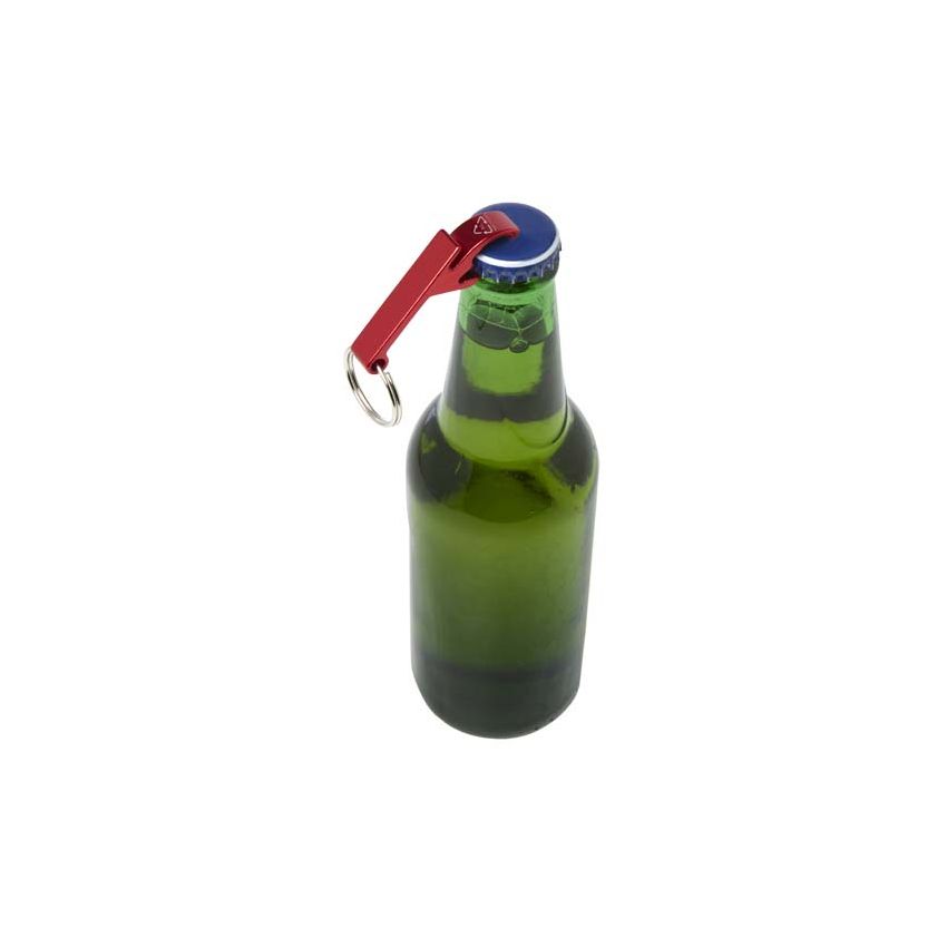 Ouvre-bouteilles et boîtes avec porte-clés en aluminium recyclé RCS 