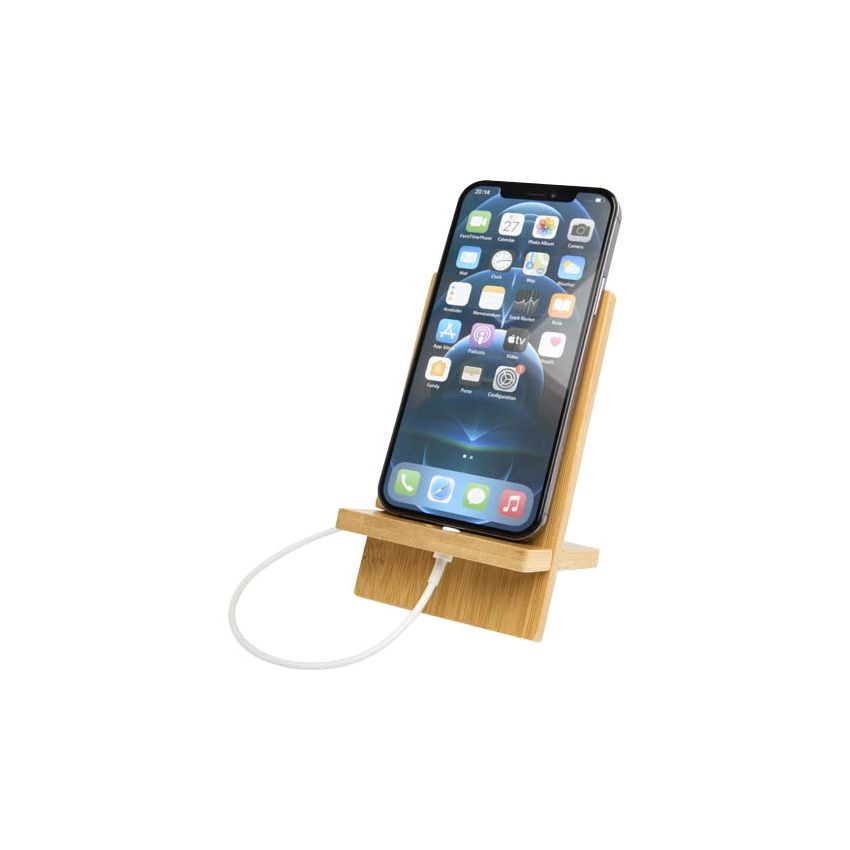 Suporte de telemóvel de bambu destacável