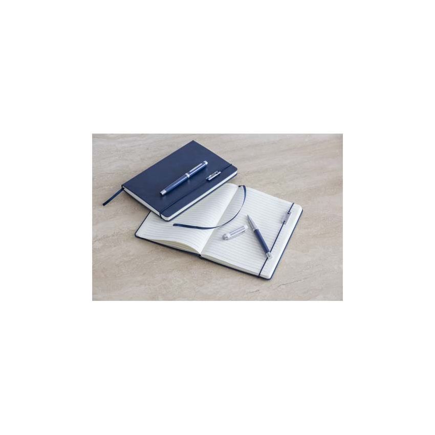 Ensemble bloc-notes à couverture rigide A5 et stylo rollerball 